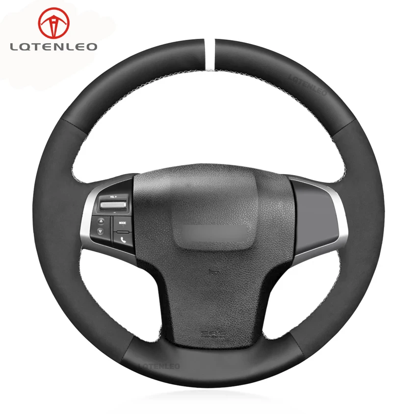 LQTENLEO Black Suede Leather Car Steering Wheel Cover for Isuzu D-MAX 2013-2020 MU-X Holden Colorado (AU) 2012-2019 | Автомобили и