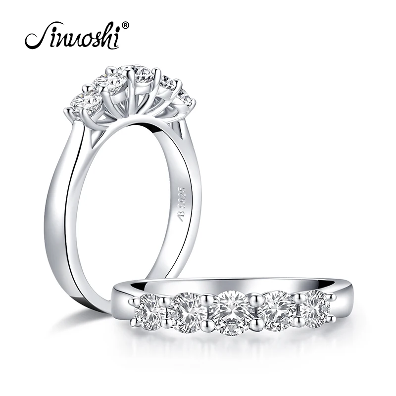 

AINUOSHI Classic Princess Cut Band Ring 925 Sterling Silver Ring Simulated Diamond Engagement Wedding Band Ring Jewelry Women