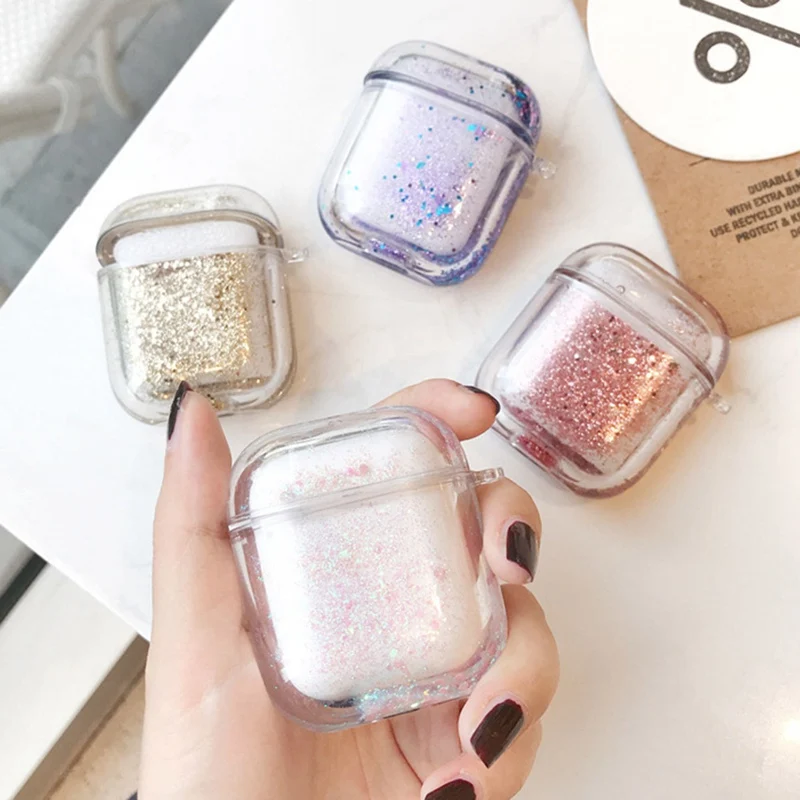 

New Quicksand Glitter Case For Airpods Wireless Bluetooth Earphone Case Transparent Headphone Protection Cove