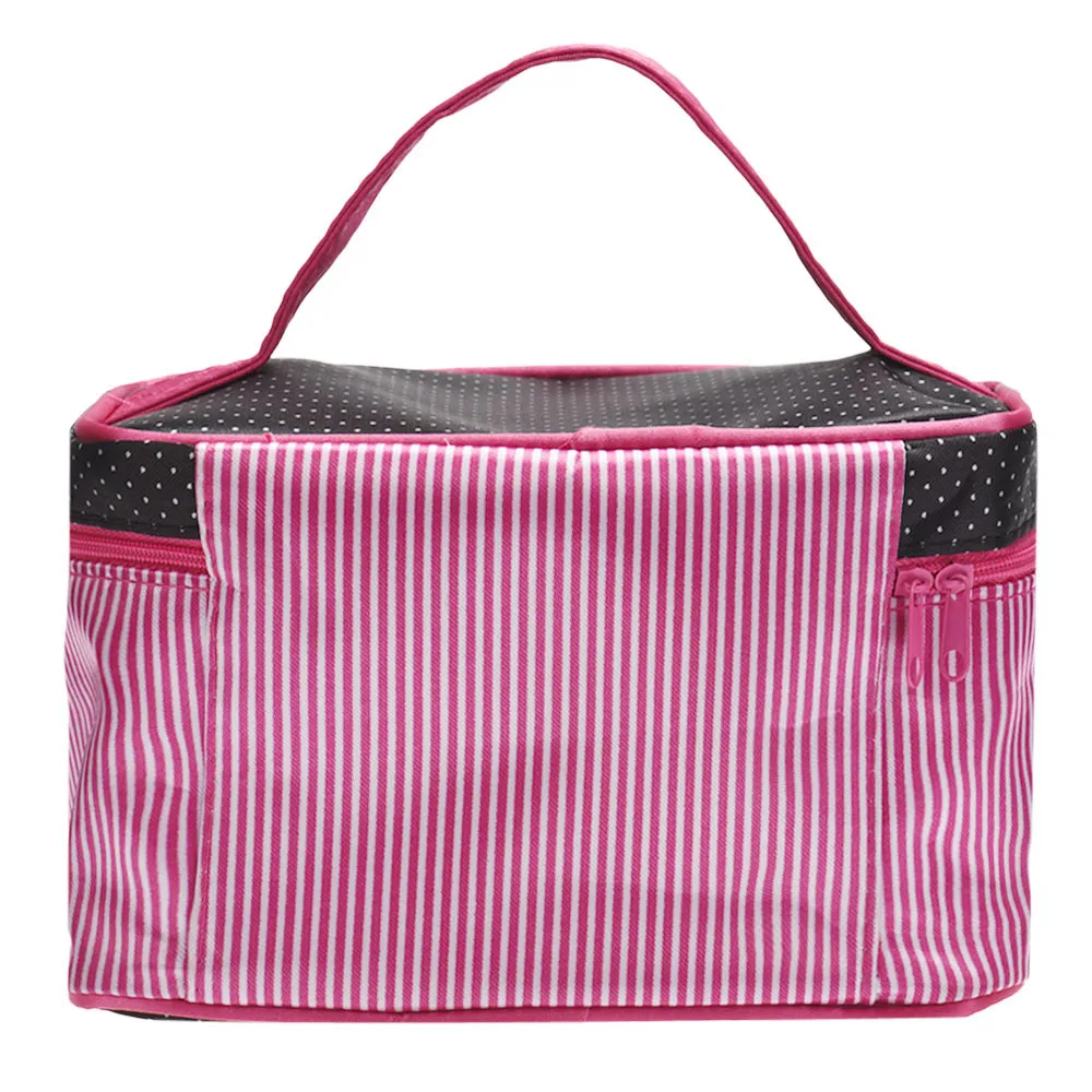 Bolsa de maquillaje 19x12x11 см, женская модная косметичка с квадратным бантом и полосками, мягкие атласные косметички, косметичка, косметичка# J05b