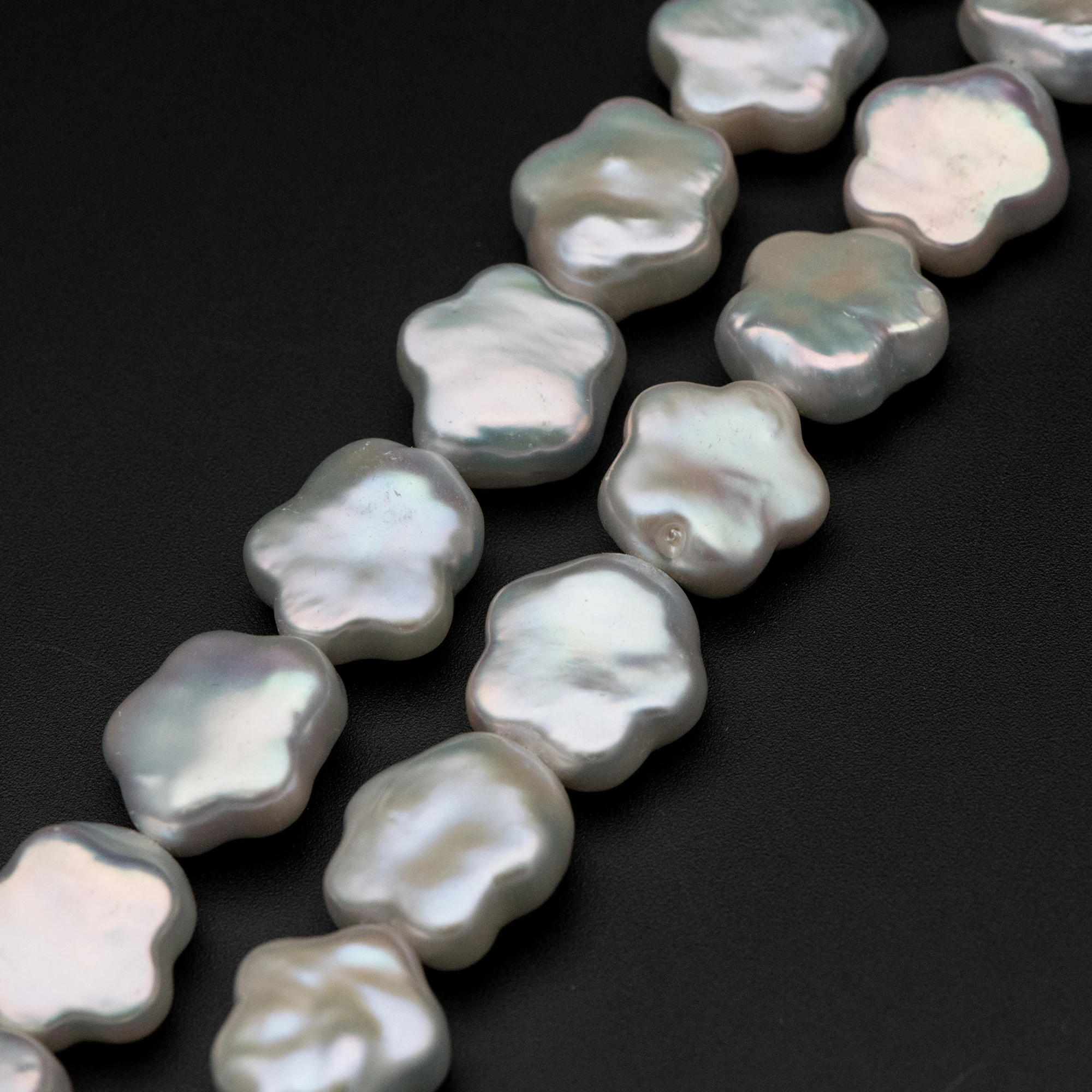 

Flower Shape Genuine Freshwater Pearls, 13-16mm, Baroque Star Fresh Water Pearls Wholesale (PL-25)/ 15.5" Full strand