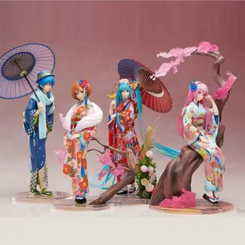 

23cm Anime Hatsune Miku kimono Action figure Mid-autumn Hatsune Meiko figure PVC doll collection figures toy