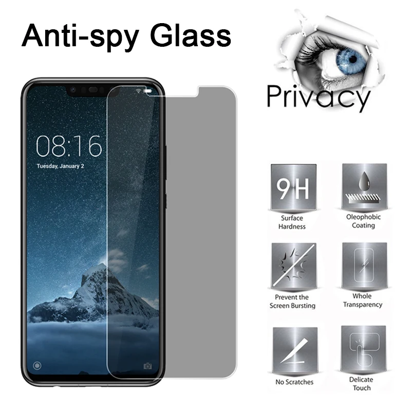 

Privacy Protective Glass for Huawei Y9 Prime 2019 Tempered Glass for Huawei Y7 Y6 Pro Screen Protector for Huawei Y5 2019