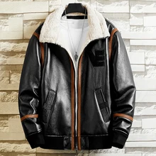 Осенне-зимние пальто из искусственного меха, мужские кожаные куртки, брендовая одежда, 4XL, европейские и американские пальто, автомобильная уличная одежда, B786