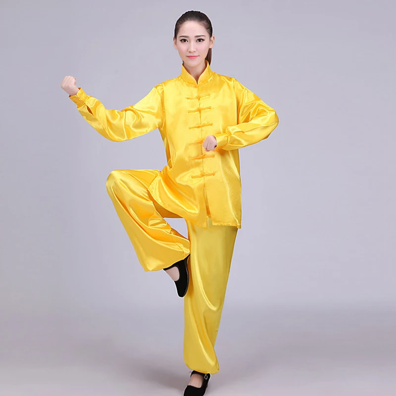 Chinese Traditional Tai Chi Kung Fu Clothing Men Women Vintage Solid Color