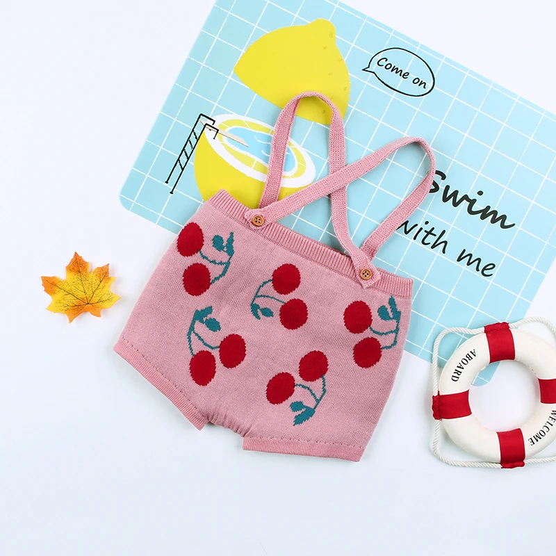Осенние трикотажные шорты в полоску с принтом для маленьких девочек; брюки; Детские повседневные шорты до колена - Цвет: A