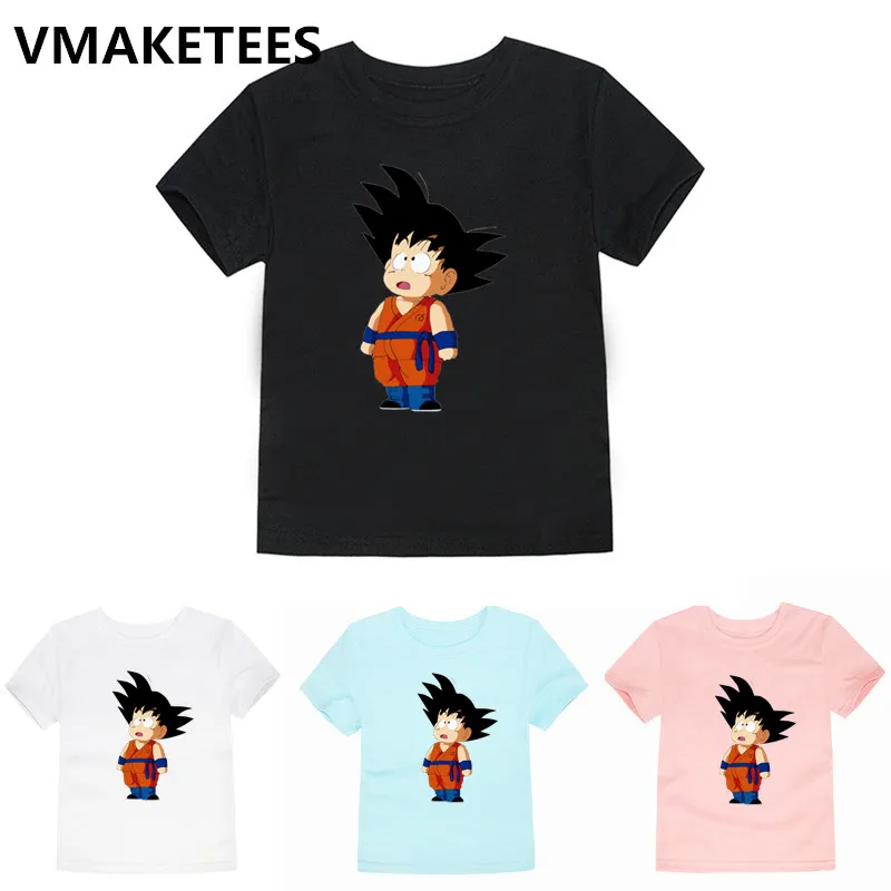 Принт с героями мультфильмов, для детей ясельного возраста футболки Goku в стиле аниме «Драконий жемчуг зет Летняя мужская футболка с