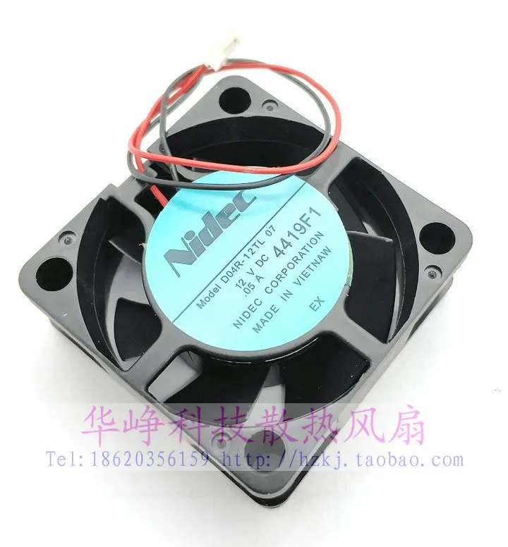 

Nidec D04R-12TL 07 DC 12V 0.05A 40x40x15mm 2-wire Server Cooling Fan