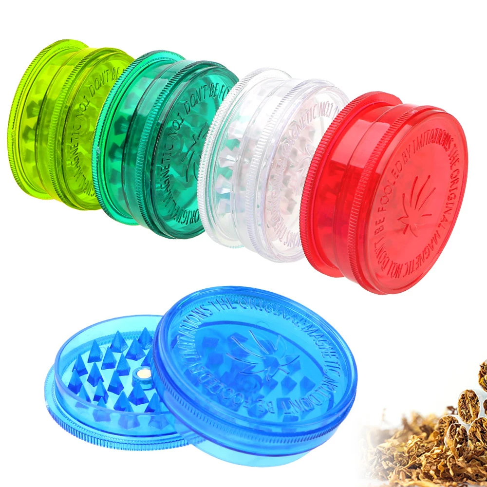 3 Layer Smoking Accessories Round Shape Plastic Grinder Herb Tobacco Spice Crusher Color Random | Дом и сад