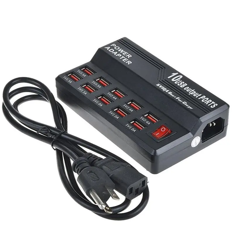 USB быстрая зарядка концентратор 10/12 портов 12А Смарт зарядная станция телефон Мобильный USB Зарядка samsung зарядное устройство планшет цифровой для iPhon T9J2