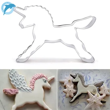 

1 PCS DIY Cute Cartoon Unicorn Horse Shape Fondant Cake Cookie Cutter Mold Biscuit Decorating Moulds Kitchen Baking Tools
