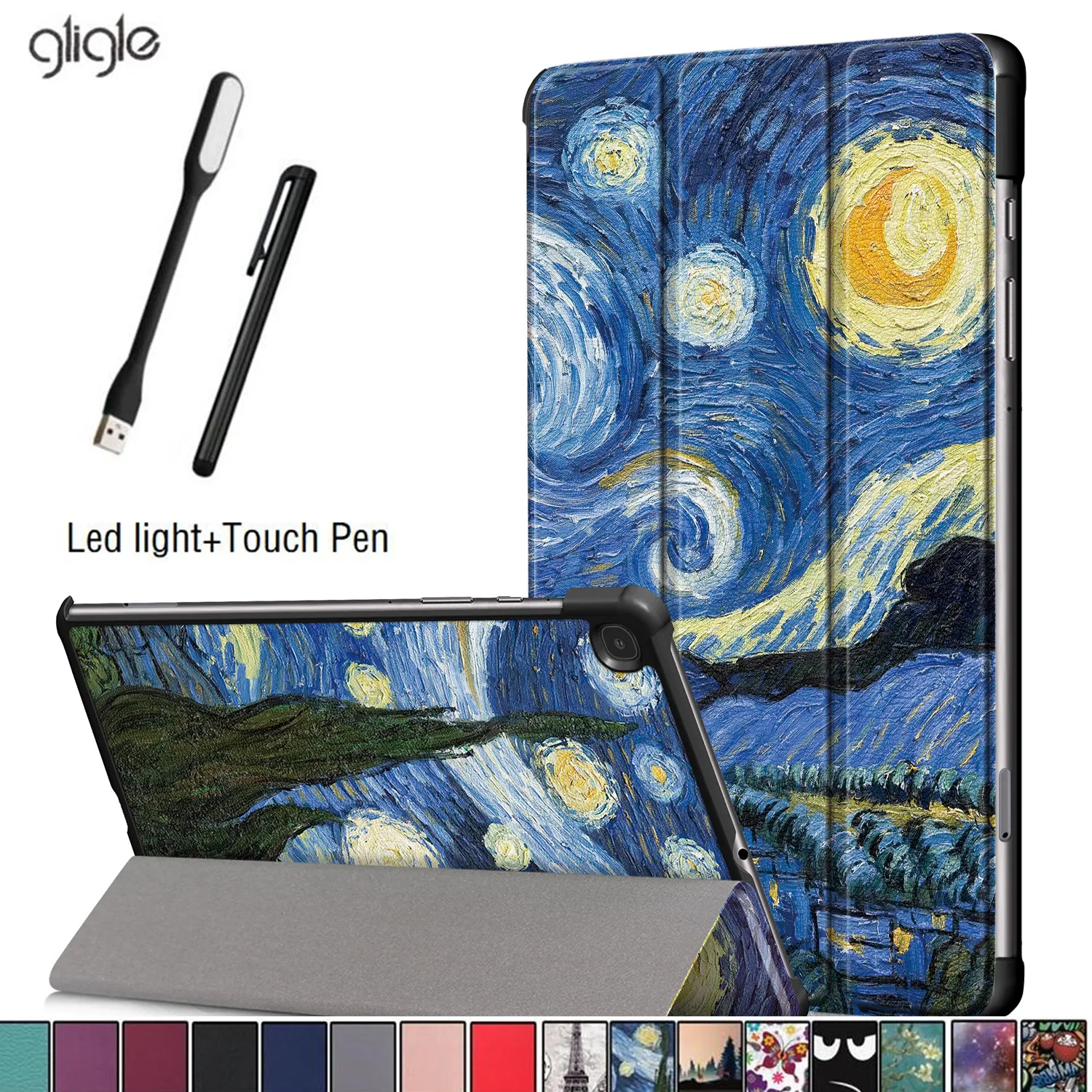 Gligle Тонкий Магнитный кожаный чехол для Samsung Galaxy Tab S6 Lite 10,4 SM P610 SM P615 чехол для планшета + Led + сенсорная ручка|Чехлы для планшетов и электронных книг| | АлиЭкспресс