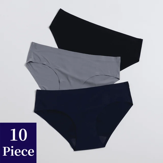 TrowBridge 10PCS/Set Women's Panties Seamless Silk Satin Underwear Plus  Size Comfortable Lingerie Breathable Briefs Sports Panty - AliExpress