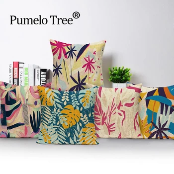 

Jungle Tropical Flower PlantCushion Cover Decorative Bohemia Style Pillows Case Linen Sofa Car Cushions Covers Colorful Pillows