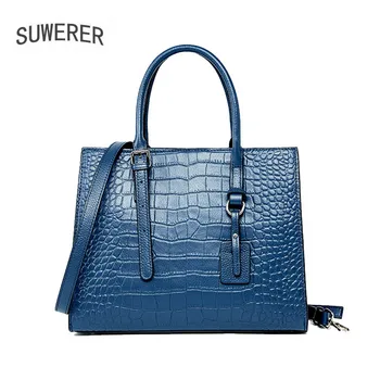 

New Cowhide Crocodile Pattern Luxury Handbags Women Bags Genuine Cowhide Leather Bags Women Purse Tote Fashion Female Bag