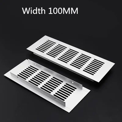 Width 100MM Вентиляционная сетка для шкафа, пробивная охлаждающая прямоугольная пластина из алюминиевого сплава, вентиляционная сетка под раковиной, крышка для гриля - Цвет: Width 100MM