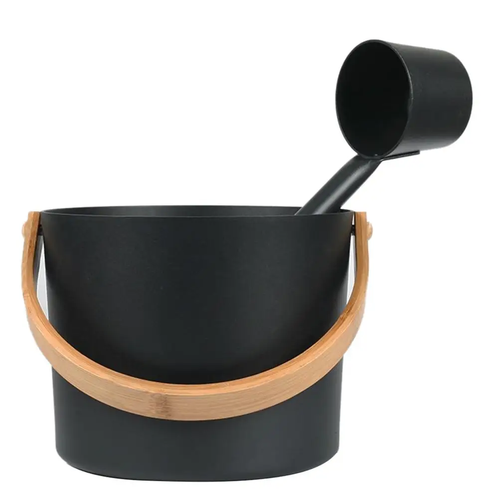 Bathroom For Shower Aluminum Sauna Bucket Hotel Gift Long Handle Spoon Home Weight Loss Supplies Bath Accessories Large Capacity 2