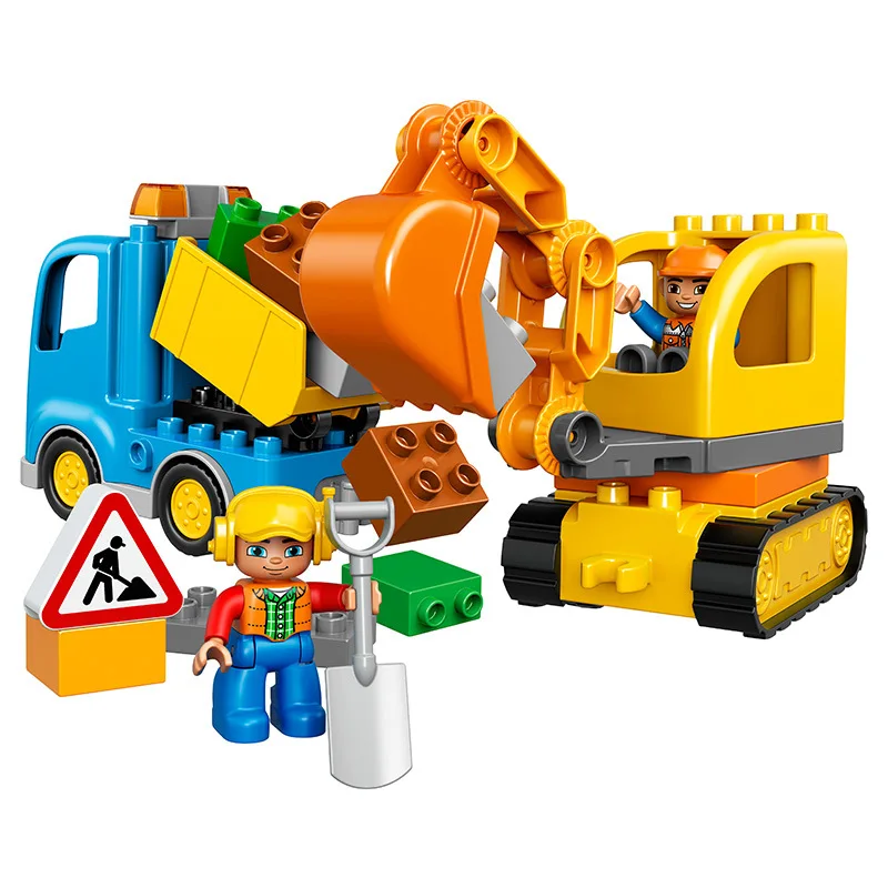 

Children Building Blocks Toy Educational Assembled Duplo Effective Unisex Truck And Excavator Set 10812