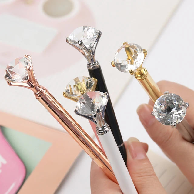 Diamond Pens With Crystal Cute Ballpoint Pens Pen With Diamond Rhinestones  Crystal Metal Ballpoint Pens For Bridesmaids Gifts - AliExpress