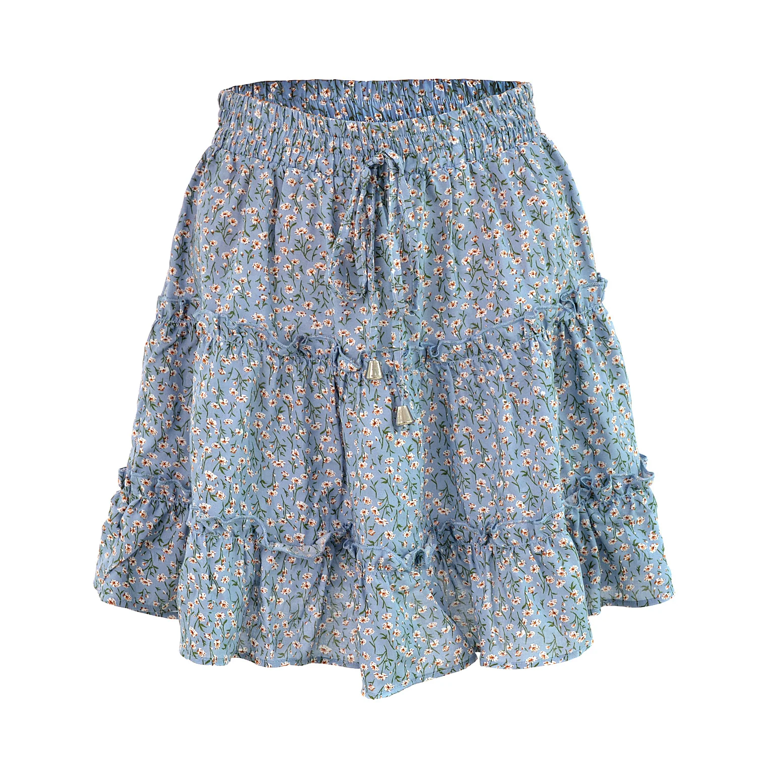 2020 Sexy Fashion Women New High Waist Frills Skirt for Women Broken Flower Half-length Skirt Printed Beach A Short Mini Skirts