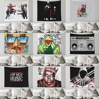 

Creative Hip Hop Graffiti Tapestry Custom Character Tapestry Cushion Personality Home Decoration Drop Shipping