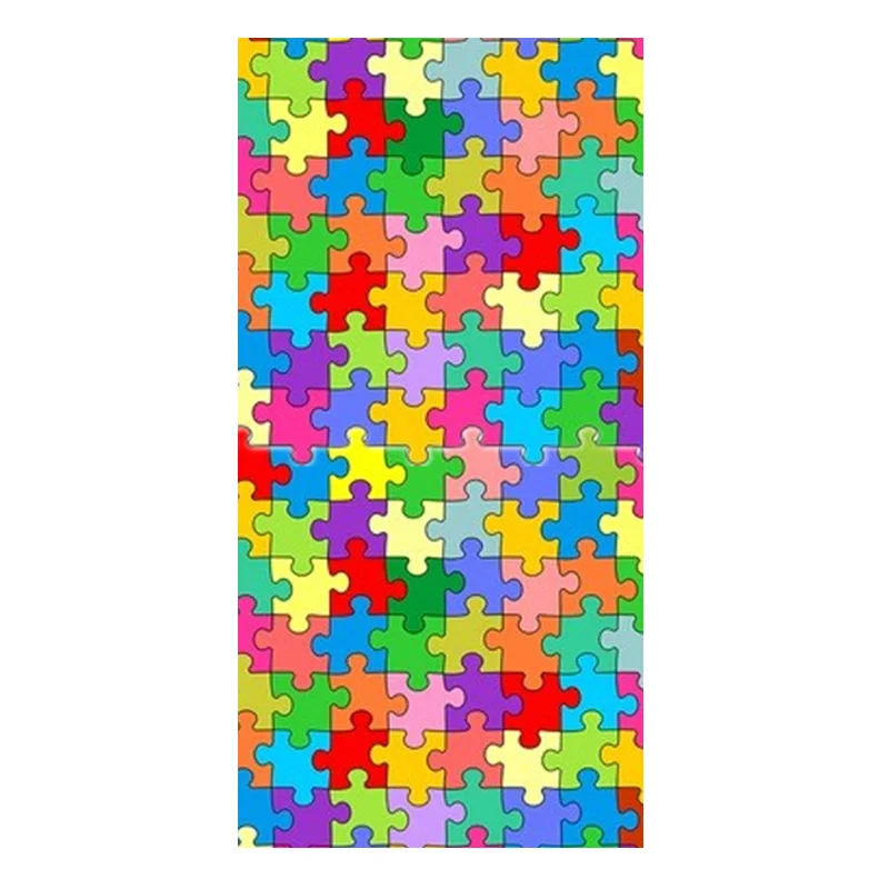 

Funny Colorful Jigsaw Puzzle Pattern Beach Shower Bathroom Towels for Kids Cool Puzzle Lover Gifts Swimming Surf Towel Quick Dry