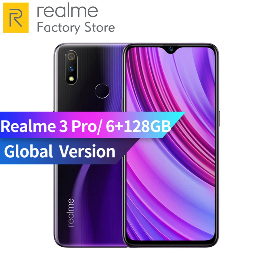 Глобальная версия REALME 3 pro 6,3 ''4/6 ГБ 64/128 ГБ смарт мобильный телефон 4045 мА/ч, 16+ 5 Мп двойной Камера VOOC Быстрая зарядка 3,0 мобильный телефон
