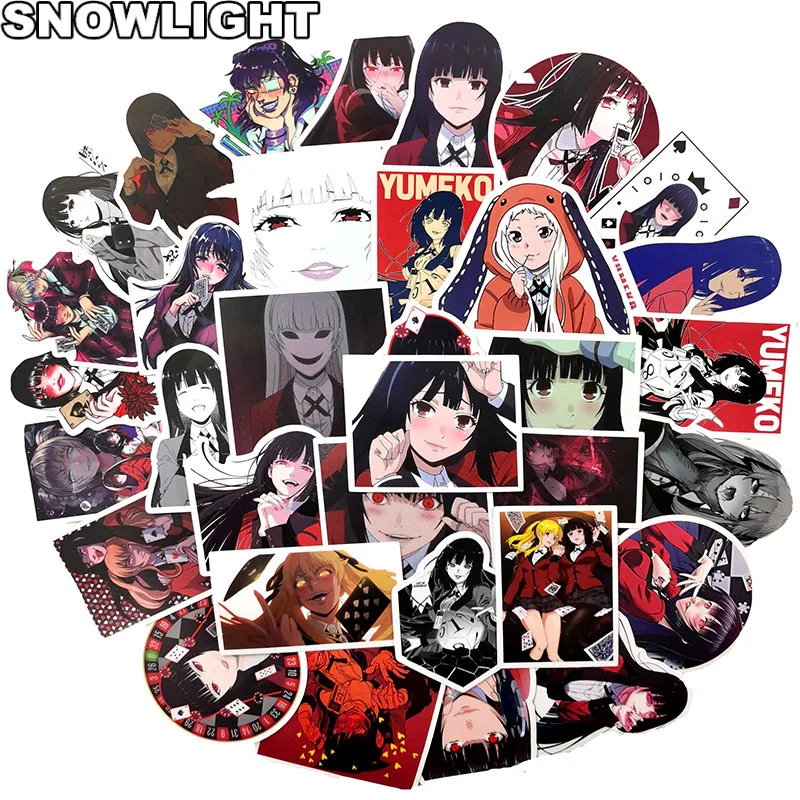 10/30/50pcs/set Cartoon Kakegurui Anime Graffiti Stickers For Scrapbook Motorcycle Guitar Laptop Skateboard Waterproof Stickers