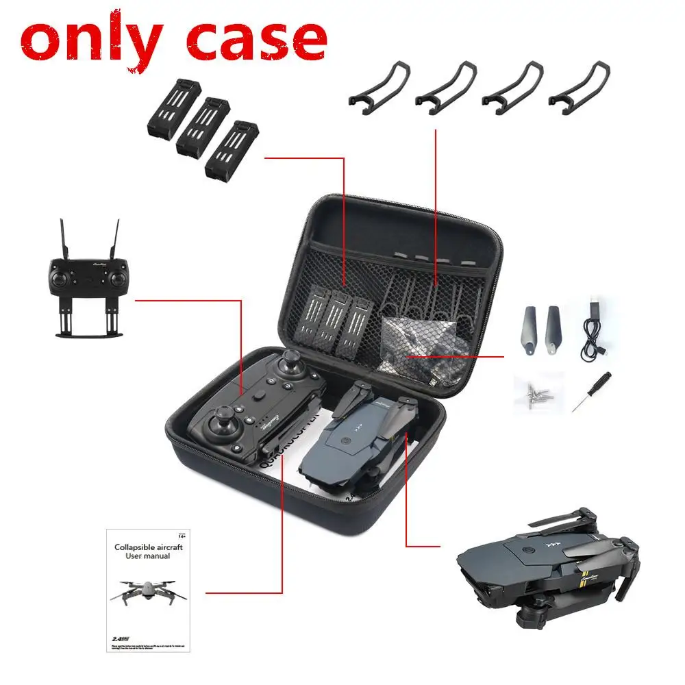 

Storage Bag for E58/JY018/JY019/GW58/X6/E010/E010S/E013/E50 Foldable Arm RC FPV Drone Handbag Carrying Case Box Bag