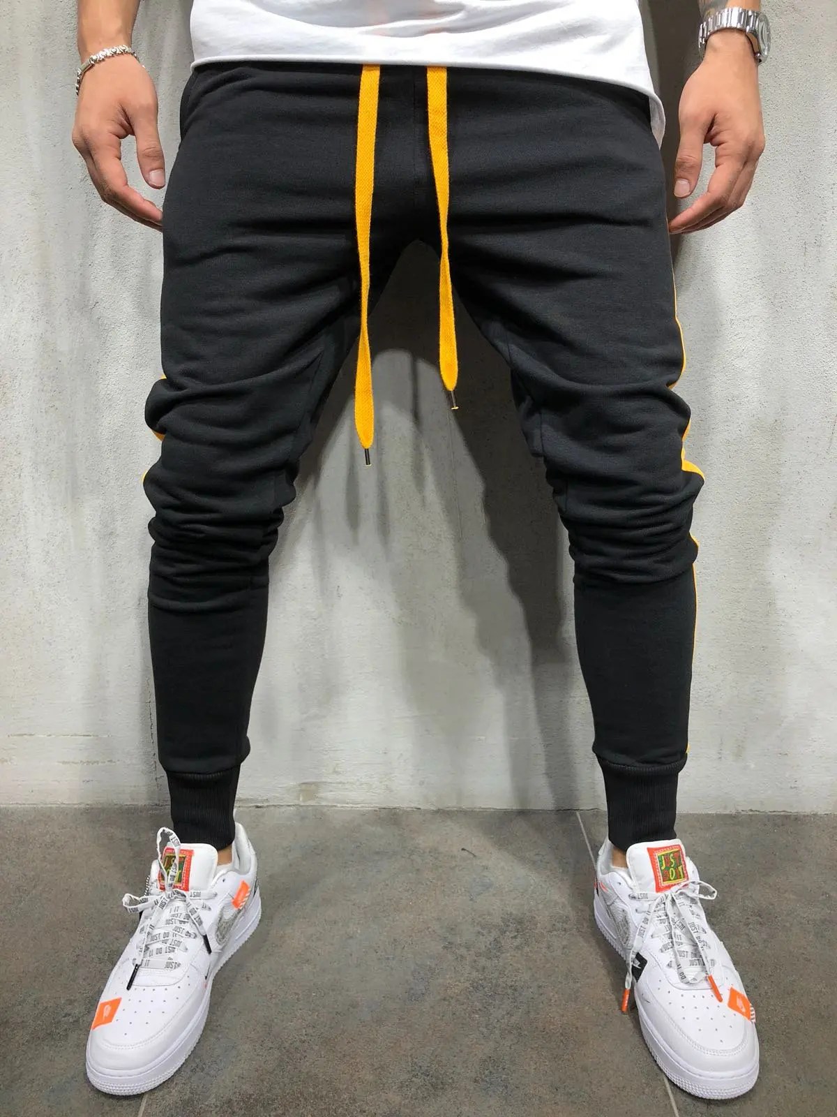 Мужские длинные штаны для тренажерного зала для бега, спортивные штаны, облегающий спортивный костюм, брюки с принтом, повседневные Фитнес Брюки для бега