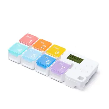 

2020 New 7-Day Organizer With Timer Medicine Reminder Case Weekly Box