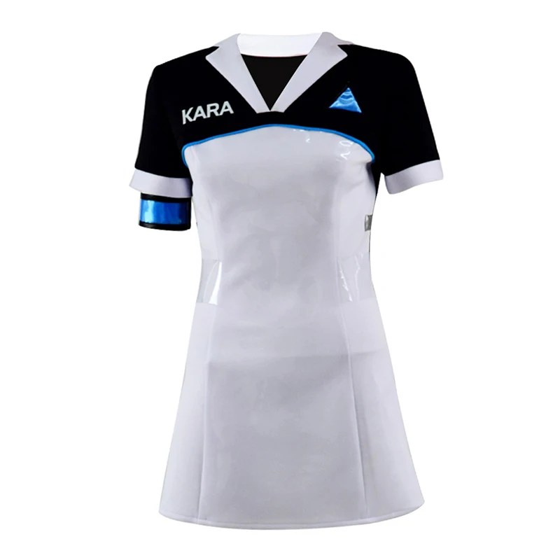 Cossky стать человеком Kara AX400 Косплей Костюм женский белый Униформа платье