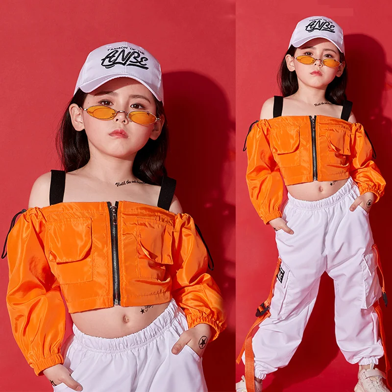 

Fashion Jazz Dance Costume Girls Hiphop Street Dance Rave Outfit Kids Cheerleader Performance Clothing Child Stage Wear