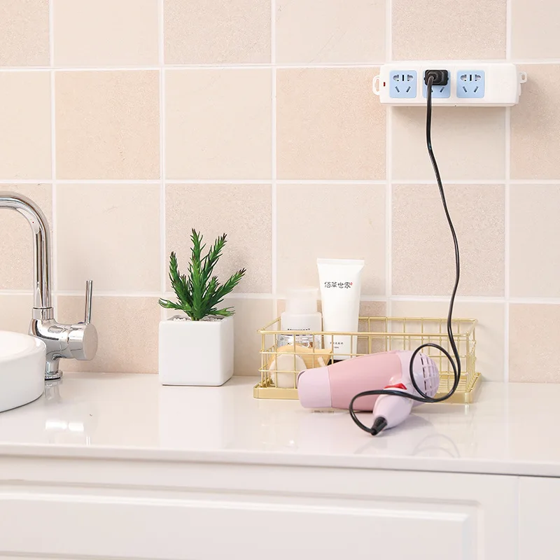 

Outlet Strips Fixed Device Wall Stickers Wall Hanging Strong Seemless Household Hole Punched Patch Board Socket Hanging Wall Adh