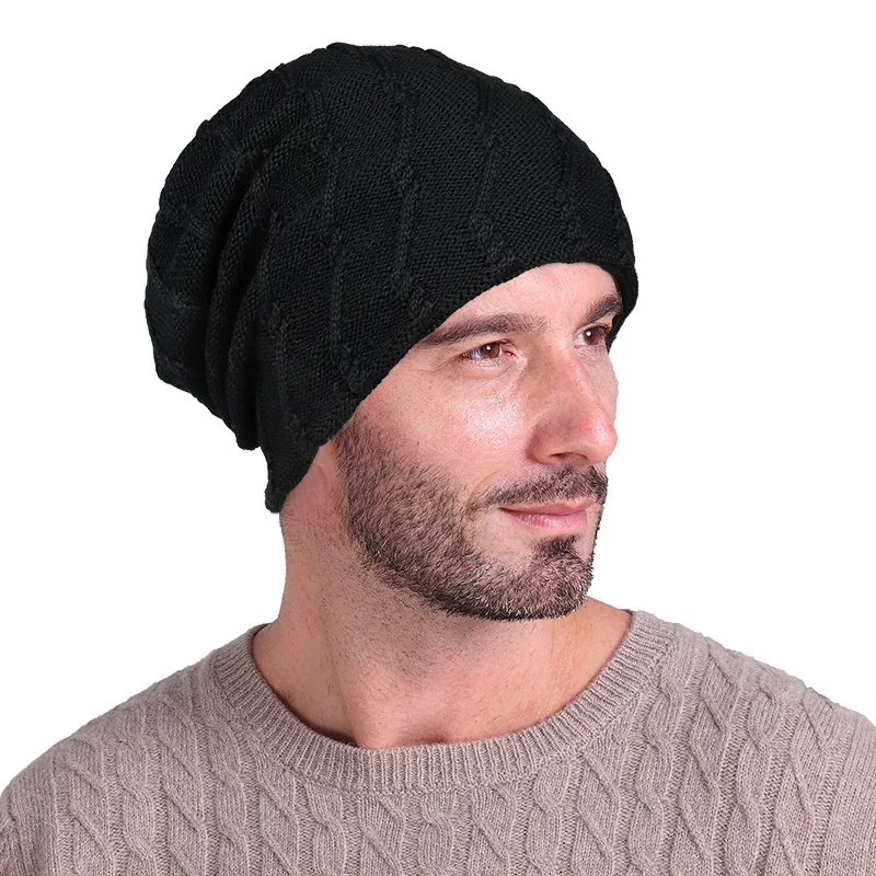 M207 Black YSDNCHI, зимняя шапка, толстый бархат, Skullies, мужские шапочки, шапки для мужчин, шапка с кошечкой, мужские хлопковые шапочки, Skullies Bonnet, теплые - Цвет: M207 Black