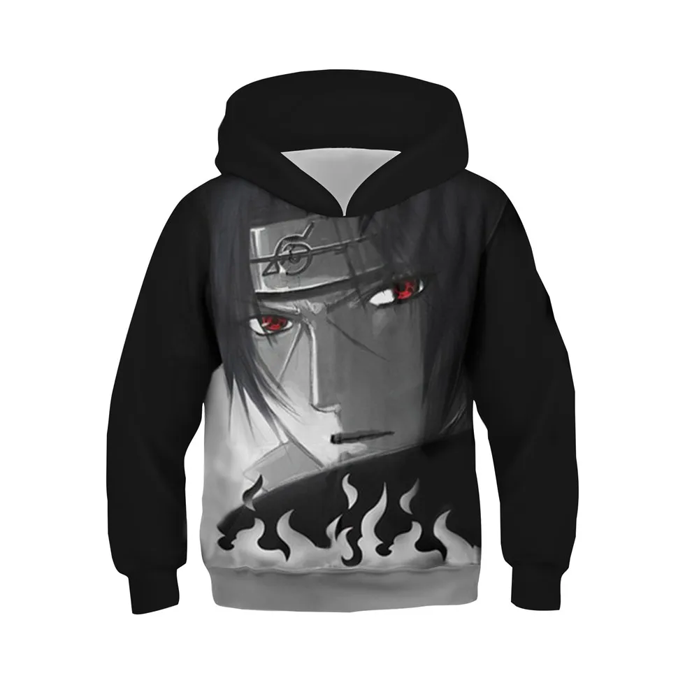 Style2 Детская куртка с капюшоном для косплея аниме Наруто Учиха Итачи для мальчиков и девочек толстовка с 3D принтом пальто Хатаке Какаши костюмы на Хэллоуин - Цвет: Style2