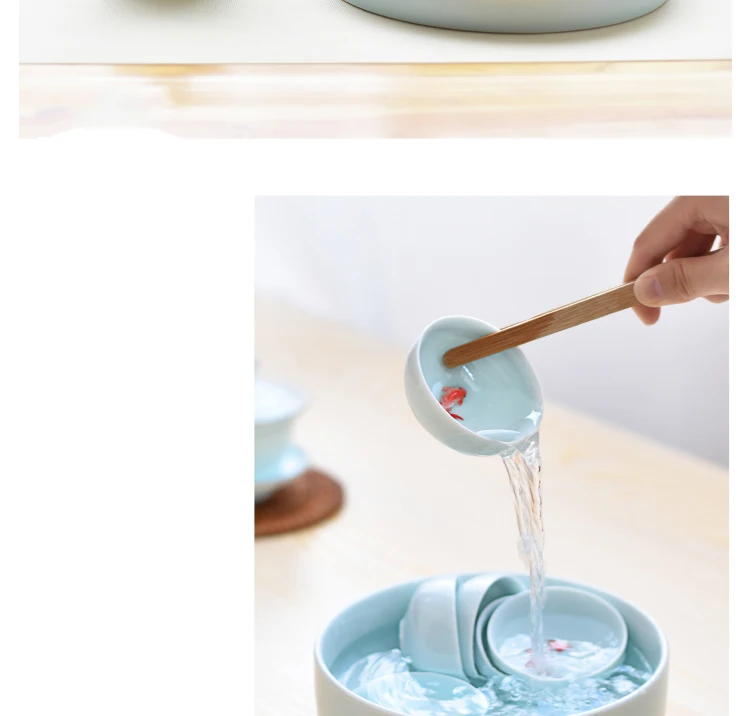 CHANSHOVA, китайский стиль, ручная работа, Celadon, рыба, шесть чайных чашек, 45 мл, голубой фарфор, чайная чашка, китайский керамический чайный набор кунг-фу