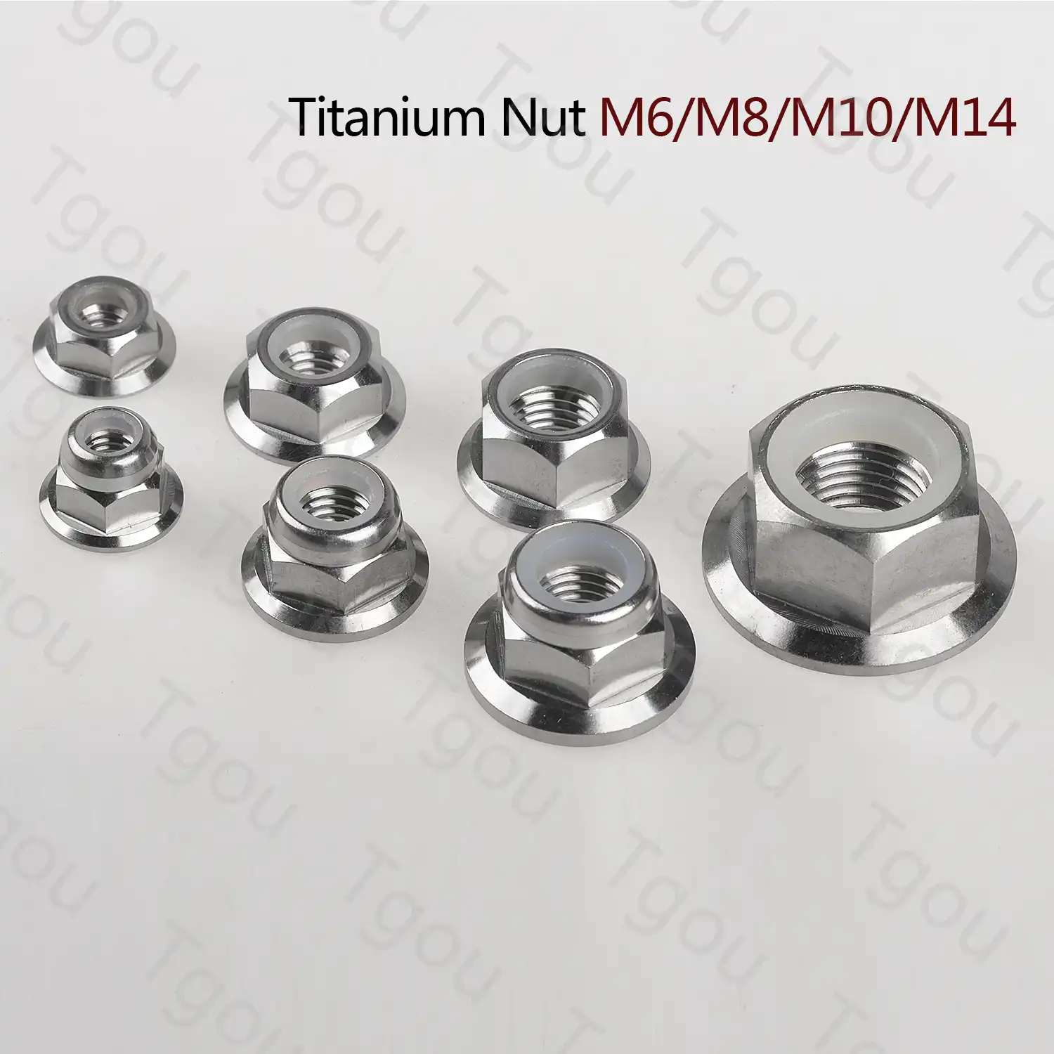 TgouチタンナットフランジナイロンロックナットM6 M8 M10 M12 M14