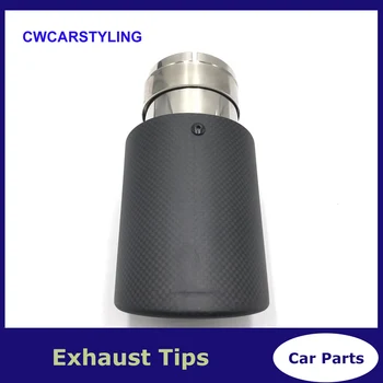 

Ak Car styling Exhaust Tail Pipes Matte Carbon Muffler Tip Tail End Universal Stainless Steel Curly Sandblasting For Bmw