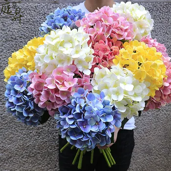 

Simulated Pincushion Single Stem 3D Handfeel Wedding Artificial Flower Home Decorative Flower Plastic Flower Film Hydrangea