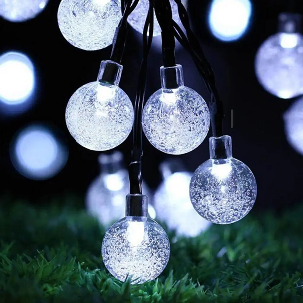 

6.5m 30LED Solar Power Bubble Ball Fairy String Light Wedding Party Garden Decor Easy to Install and Simple Operate