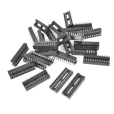 

2.54mm Pitch Through Hole 24 Pins DIP IC Socket PCB Board Adapter 25 Pcs