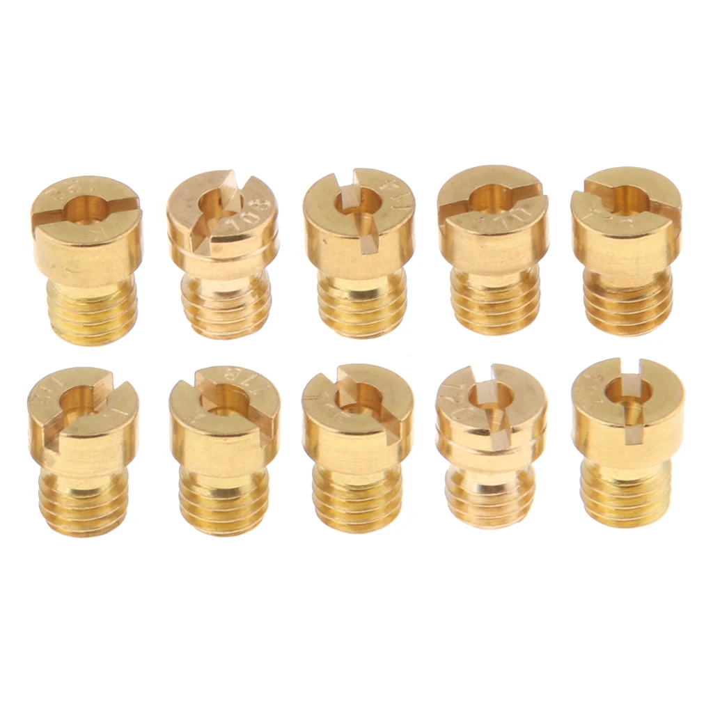 10pcs M5 Thread Carburetor Main Jet Kit 108 110 112 114 115 116 118 120 122 124 Size Replacement for GY6 125cc-150cc