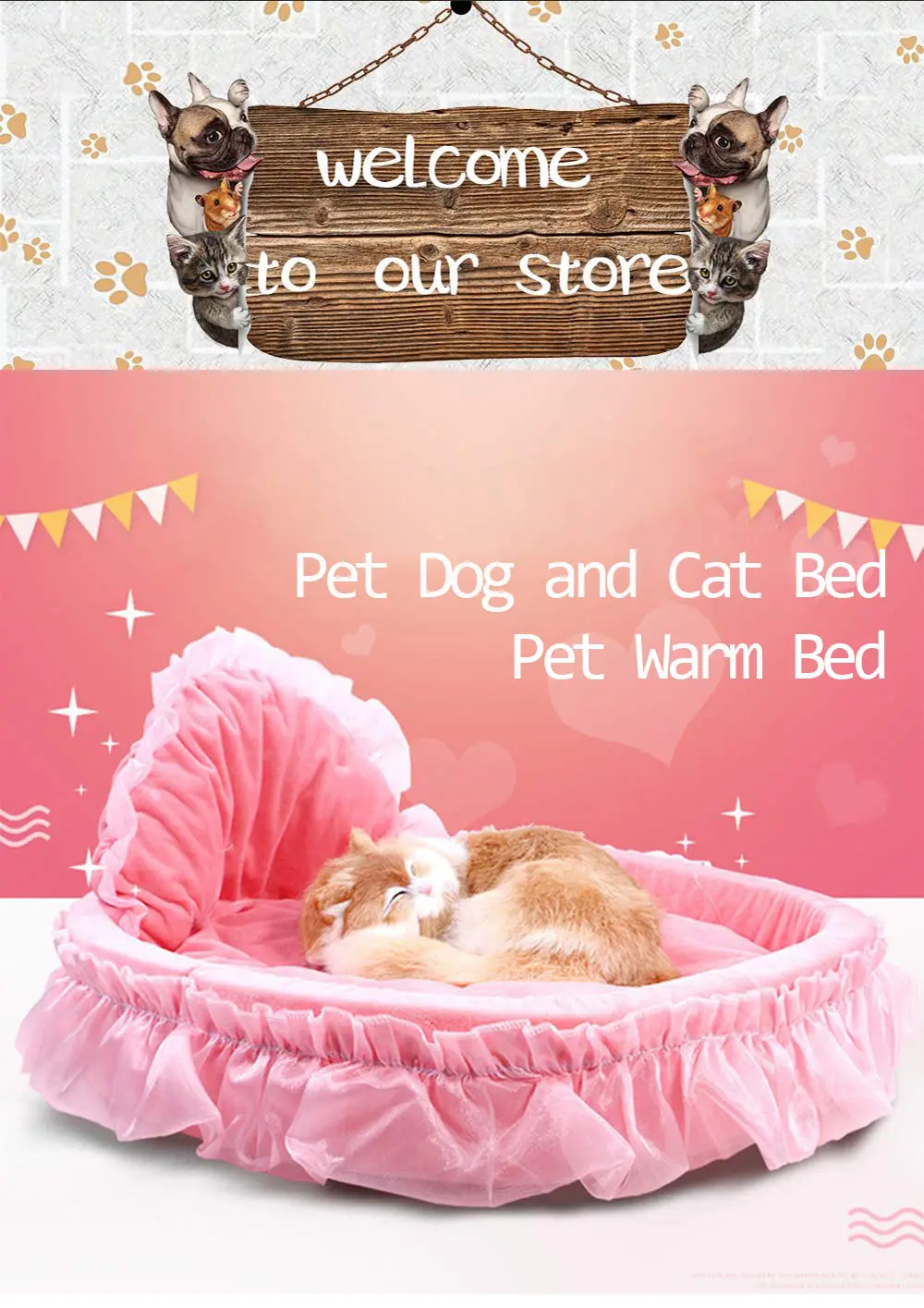 Мягкий собачий и кошачий питомец кровать для питомца кошка щенок Принцесса Луки Кружева Сердце элегантная Милая кровать будка для питомца теплая кровать для домашних животных
