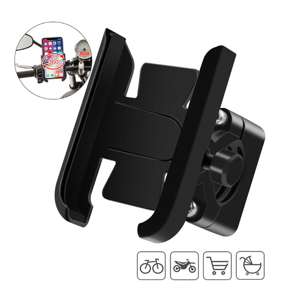 Motorcycle Bike Phone Stand Holder 360 Rotatable Handlebar Aluminum Alloy Phone Holder Rearview Mirror Mobile Cell Phone Bracke phone holder for car