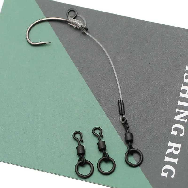 20PCS Karpfen Angeln Zubehör Swivel Boilies Karpfen Angeln Rig, Der Karpfen Haar Rig Ring Grob Angeln Köder Terminal Tackle