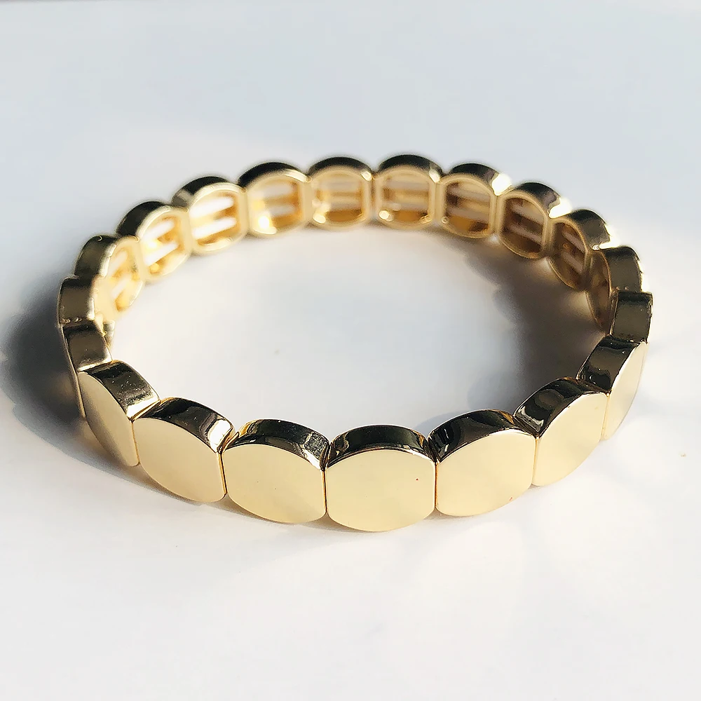 Handmade White& Gold Honeycomb Shape Bracelets Women Stacking Bangles Men Enamel Tile Bracelet Pulseiras Bijoux Dropshipping