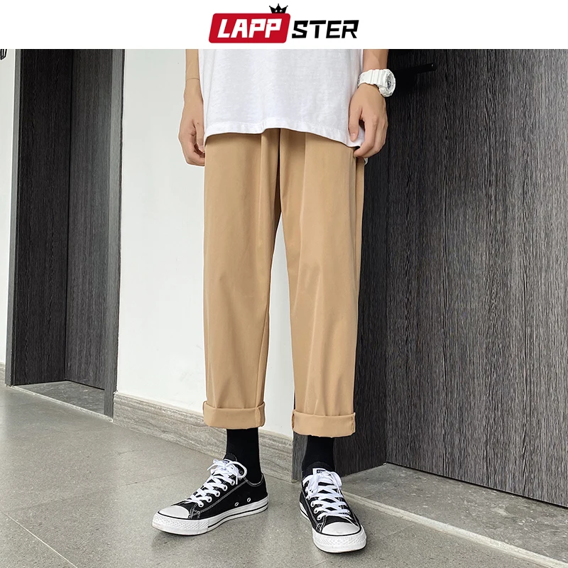 LAPPSTER Men Harajuku Straight Harem Pants 2020 Autumn Mens Korean Fashions Casual Loose Joggers Pants Male Khaki Sweatpants LAPPSTER Men Harajuku Straight Harem Pants 2020 Autumn Mens Korean Fashions Casual Loose Joggers Pants Male Khaki Sweatpants
