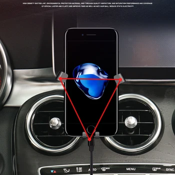 

Fit for Mercedes-Benz C-Class W205 / GLC X253 2015-2018 Car Styling Mobile Cell Phone Holder Car Air Vent Mount Stand 1 Set