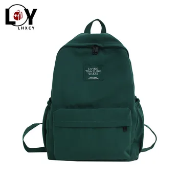 

Nylon Double Zipper Letter Women Outdoor Travel Backpack High Quality Soft Designer Bag Korean Version Backpacks For School Teen